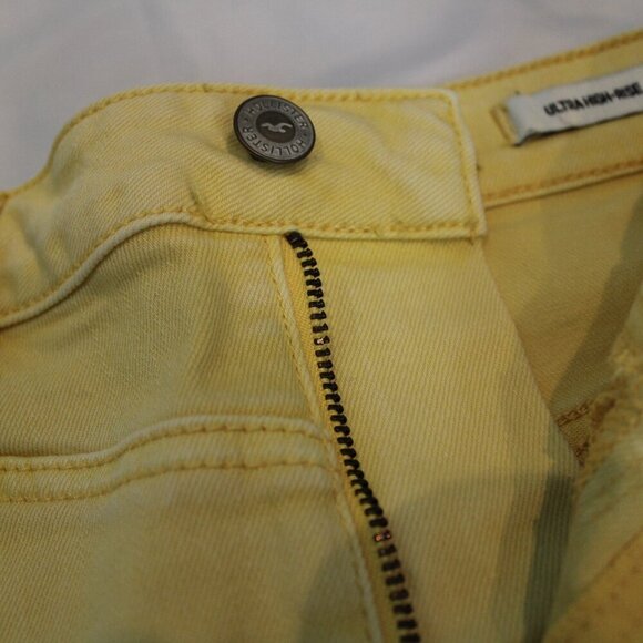 Hollister Ultra High Rise Yellow Denim Mini Skirt - Picture 3 of 6